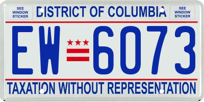 DC license plate EW6073