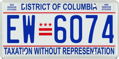 DC license plate EW6074