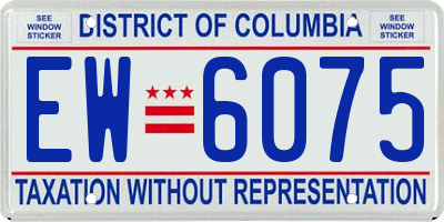 DC license plate EW6075