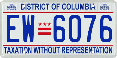 DC license plate EW6076