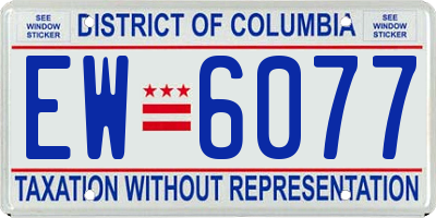 DC license plate EW6077