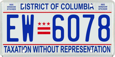 DC license plate EW6078