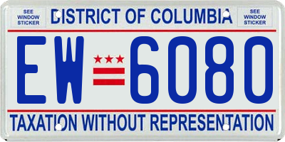 DC license plate EW6080