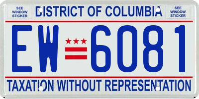 DC license plate EW6081