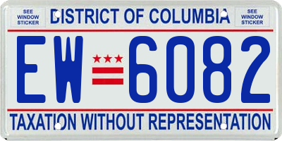 DC license plate EW6082