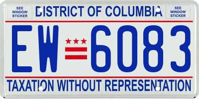 DC license plate EW6083