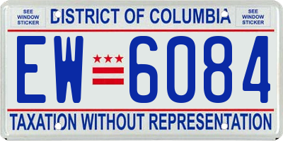 DC license plate EW6084