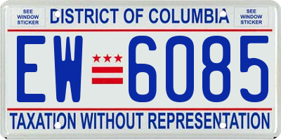 DC license plate EW6085