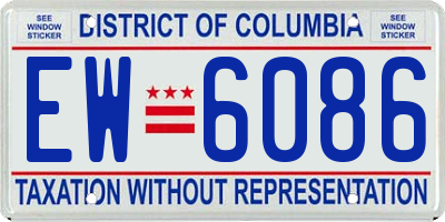 DC license plate EW6086