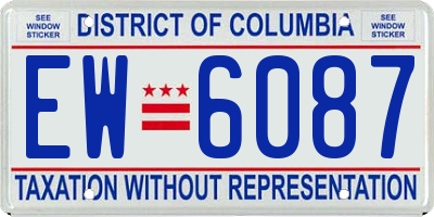 DC license plate EW6087