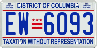 DC license plate EW6093