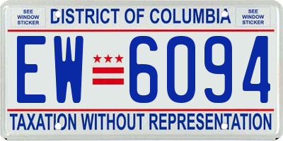 DC license plate EW6094