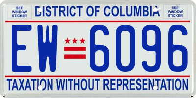 DC license plate EW6096