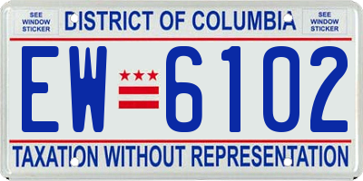 DC license plate EW6102