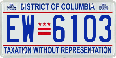 DC license plate EW6103