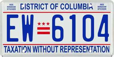 DC license plate EW6104