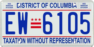 DC license plate EW6105