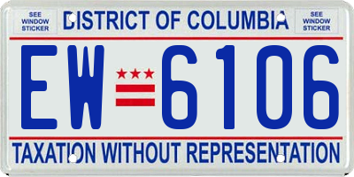 DC license plate EW6106