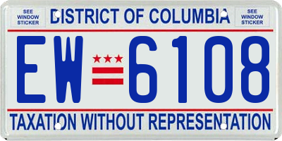 DC license plate EW6108