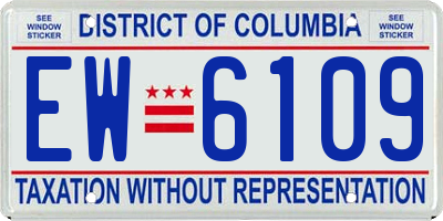 DC license plate EW6109