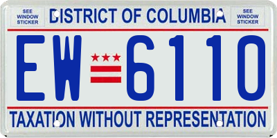 DC license plate EW6110