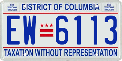 DC license plate EW6113