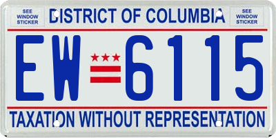 DC license plate EW6115