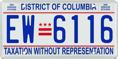 DC license plate EW6116
