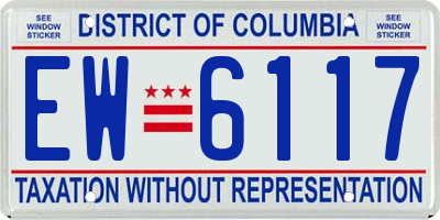 DC license plate EW6117