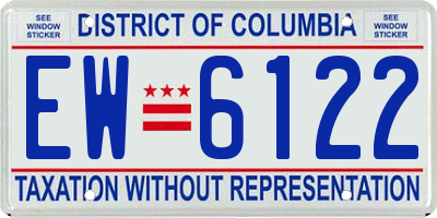 DC license plate EW6122