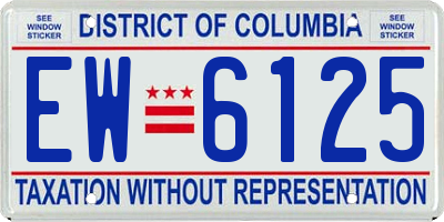 DC license plate EW6125