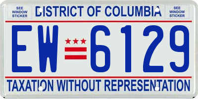 DC license plate EW6129