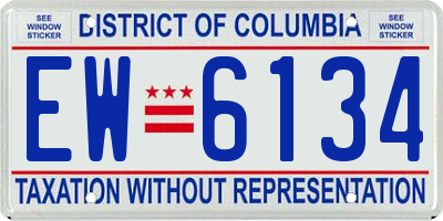 DC license plate EW6134