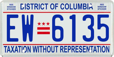 DC license plate EW6135
