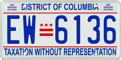 DC license plate EW6136