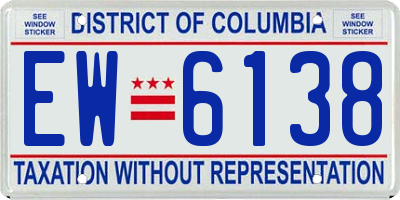 DC license plate EW6138