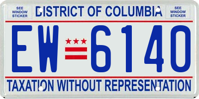 DC license plate EW6140