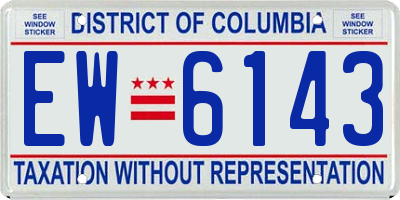 DC license plate EW6143