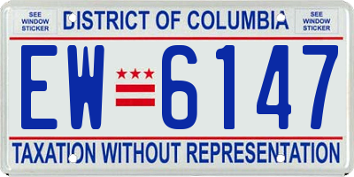 DC license plate EW6147