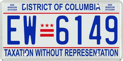 DC license plate EW6149