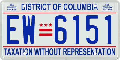 DC license plate EW6151