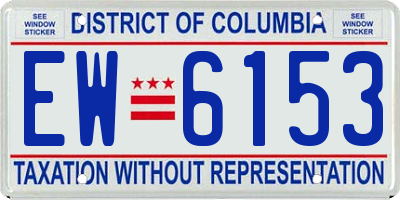 DC license plate EW6153