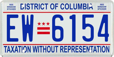 DC license plate EW6154