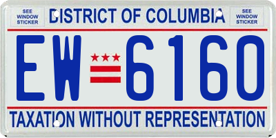 DC license plate EW6160
