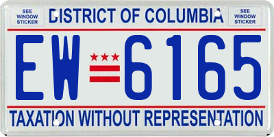 DC license plate EW6165