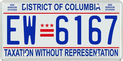 DC license plate EW6167