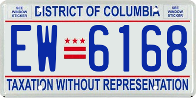 DC license plate EW6168