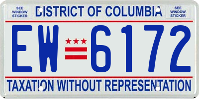 DC license plate EW6172