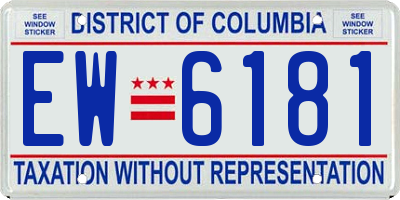 DC license plate EW6181