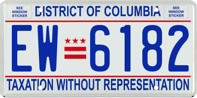 DC license plate EW6182